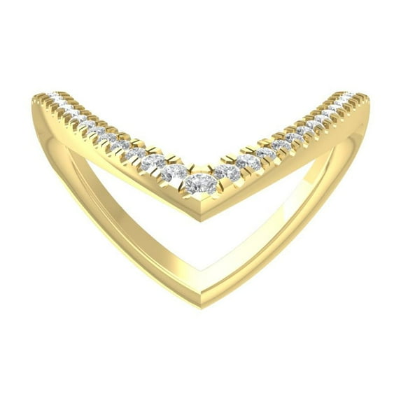 ARAIYA FINE JEWELRY 10K Yellow Gold Round-shape Diamond Fashion Ring (1/10 cttw, I2-I3 Clarity, I-J Color) Size 6.5
