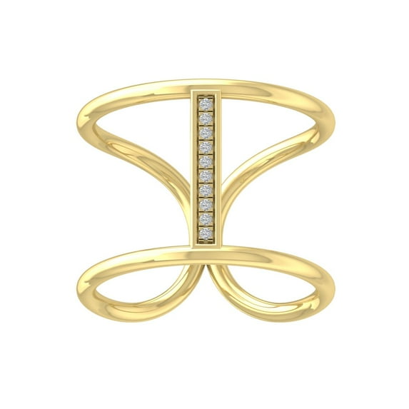 ARAIYA FINE JEWELRY 10K Yellow Gold Round-shape Diamond Fashion Ring (1/10 cttw, I2-I3 Clarity, I-J Color) Size 7.5