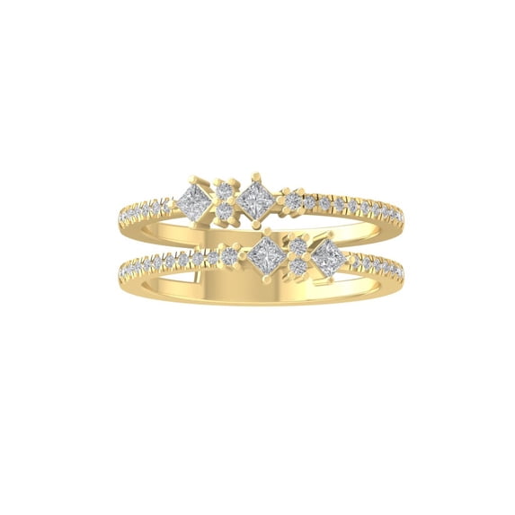 ARAIYA FINE JEWELRY 10K Yellow Gold Round-shape Diamond Fashion Ring (1/2 cttw, I2-I3 Clarity, I-J Color) Size 6.5