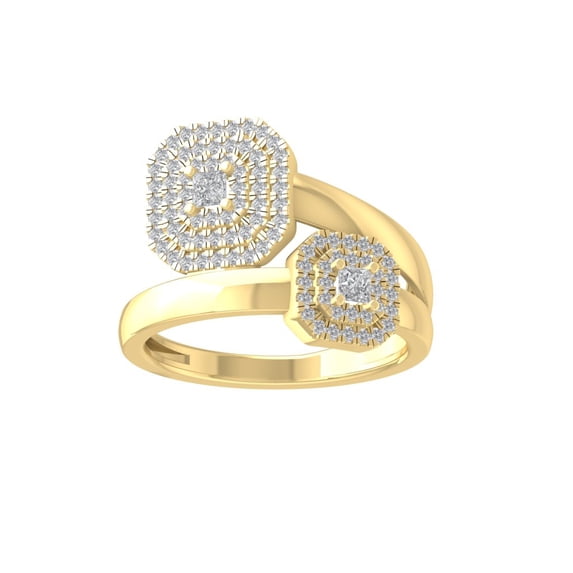 ARAIYA FINE JEWELRY 10K Yellow Gold Round-shape Diamond Fashion Ring (1/2 cttw, I2-I3 Clarity, I-J Color) Size 7