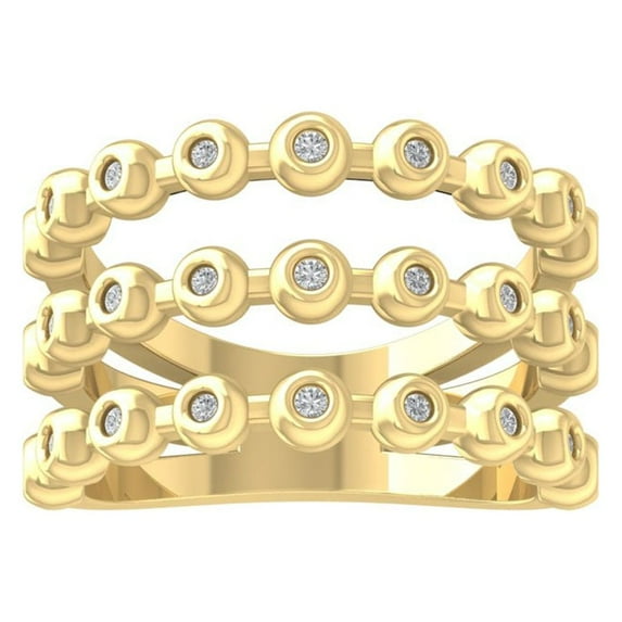ARAIYA FINE JEWELRY 10K Yellow Gold Round-shape Diamond Fashion Ring (1/4 cttw, I2-I3 Clarity, I-J Color) Size 10