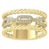 ARAIYA FINE JEWELRY 10K Yellow Gold Round-shape Diamond Fashion Ring (1/5 cttw, I2-I3 Clarity, I-J Color) Size 8