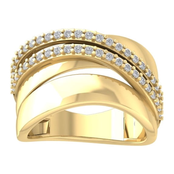 ARAIYA FINE JEWELRY 10K Yellow Gold Round-shape Diamond Fashion Ring (2/5 cttw, I2-I3 Clarity, I-J Color) Size 7