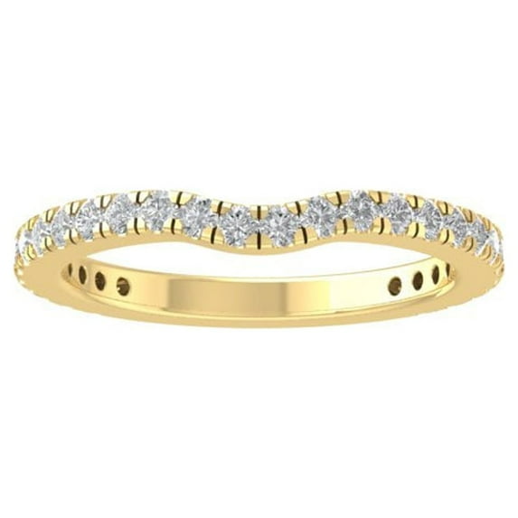 ARAIYA FINE JEWELRY 10K Yellow Gold Round-shape Diamond Wedding Band Ring (2/5 cttw, I2-I3 Clarity, I-J Color) Size 6