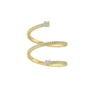 ARAIYA FINE JEWELRY 10K Yellow Gold Round-shape Lab Grown Diamond Bypass Ring (2/5 cttw, VS Clarity, D-F Color) Size 10