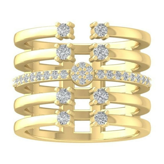ARAIYA FINE JEWELRY 10K Yellow Gold Round-shape Lab Grown Diamond Fashion Ring (1/2 cttw, VS Clarity, D-F Color) Size 8.5