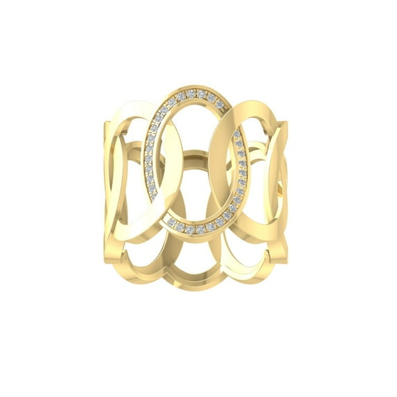 ARAIYA FINE JEWELRY 10K Yellow Gold Round-shape Lab Grown Diamond Fashion Ring (1/3 cttw, VS Clarity, D-F Color) Size 9
