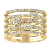 ARAIYA FINE JEWELRY 10K Yellow Gold Round-shape Lab Grown Diamond Fashion Ring (1 cttw, VS Clarity, D-F Color) Size 6.5