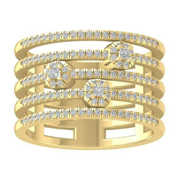 ARAIYA FINE JEWELRY 10K Yellow Gold Round-shape Lab Grown Diamond Fashion Ring (1 cttw, VS Clarity, D-F Color) Size 6