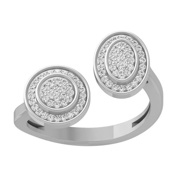 ARAIYA FINE JEWELRY 10k White Gold Cluster Diamond Wedding Band Ring (1/5 cttw, I-J Color, I2-I3 Clarity) Size 5.5