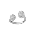 thumbnail image 1 of ARAIYA FINE JEWELRY 10k White Gold Cluster Diamond Wedding Band Ring (1/5 cttw, I-J Color, I2-I3 Clarity) Size 9, 1 of 1