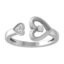 ARAIYA FINE JEWELRY 10k White Gold Diamond Cluster Band Ring (1/10 cttw, I-J Color, I2-I3 Clarity) Size 7.5