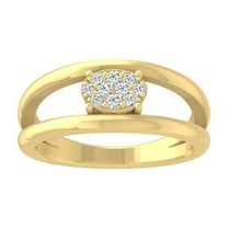 ARAIYA FINE JEWELRY 10k Yellow Gold Cluster Diamond Wedding Band Ring (1/5 cttw, I-J Color, I2-I3 Clarity) Size 5.5