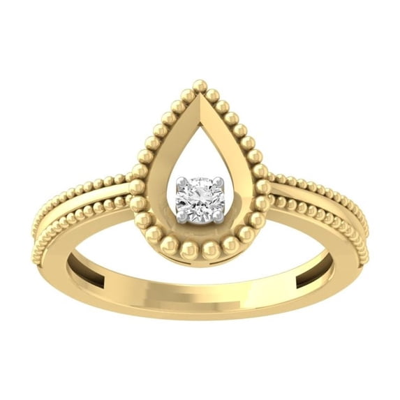 ARAIYA FINE JEWELRY 10k Yellow Gold Diamond Cluster Band Ring (1/10 cttw, I-J Color, I2-I3 Clarity) Size 6