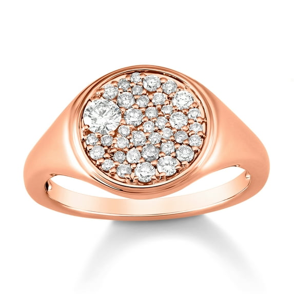 ARAIYA FINE JEWELRY 14K Rose Gold Diamond Dome Cluster Band Ring (1/2 cttw, I-J Color, I2-I3 Clarity), Size 9