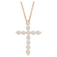 thumbnail image 1 of ARAIYA FINE JEWELRY 14K Rose Gold Lab Grown Diamond Cross Pendant with Rose Gold Plated Silver Rope Chain Necklace (1 cttw, E-F Color, VS1 Clarity), 18" for Women, 1 of 7