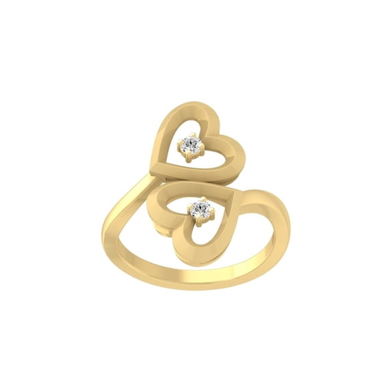 ARAIYA FINE JEWELRY 14K Solid Yellow Gold Diamond Cluster Band Ring (1/10 cttw, I-J Color, I2-I3 Clarity) Size 9.5