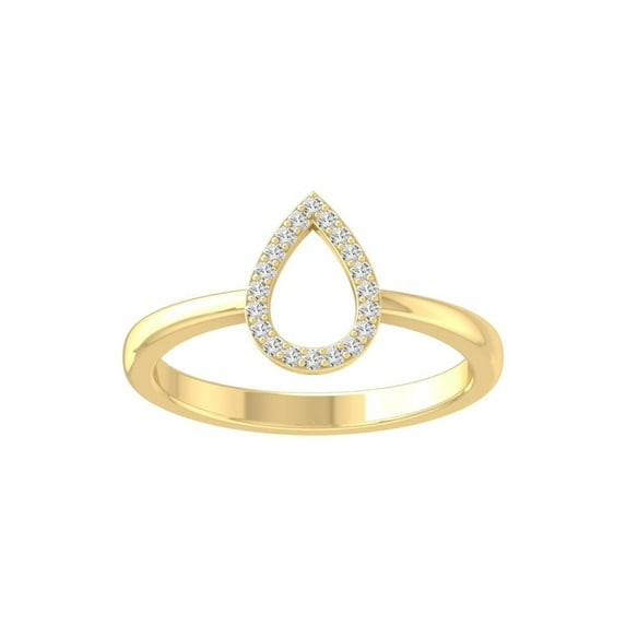ARAIYA FINE JEWELRY 14K Solid Yellow Gold Diamond Wedding Anniversary Band Ring (1/10 cttw, I-J Color, I2-I3 Clarity) Size 7