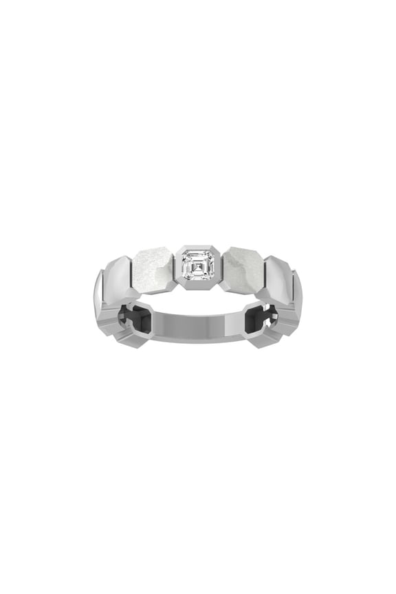 ARAIYA FINE JEWELRY 14K White Gold Asscher-Shape Lab Grown Diamond Solitaire Engagement Ring (1/4 Cttw, D-F Color, VS1 Clarity) Size 10