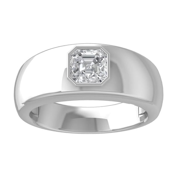 ARAIYA FINE JEWELRY 14K White Gold Asscher-shape Lab Grown Diamond Fashion Ring (1 cttw, VS Clarity, D-F Color) Size 6