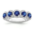 thumbnail image 1 of ARAIYA FINE JEWELRY 14K White Gold Cluster Diamond and Blue Sapphire Halo Ring (1/3 cttw, I-J Color, I2-I3 Clarity), Size 8.5, 1 of 5