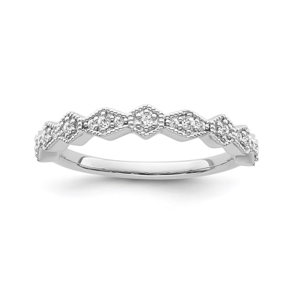 ARAIYA FINE JEWELRY 14K White Gold Diamond Band Ring (1/8 cttw, I-J Color, I2-I3 Clarity), Size 8.5