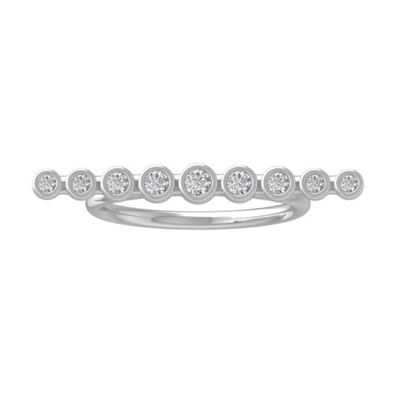 ARAIYA FINE JEWELRY 14K White Gold Diamond Bar Band Ring (1/4 cttw, I-J Color, I2-I3 Clarity) Size 9.5