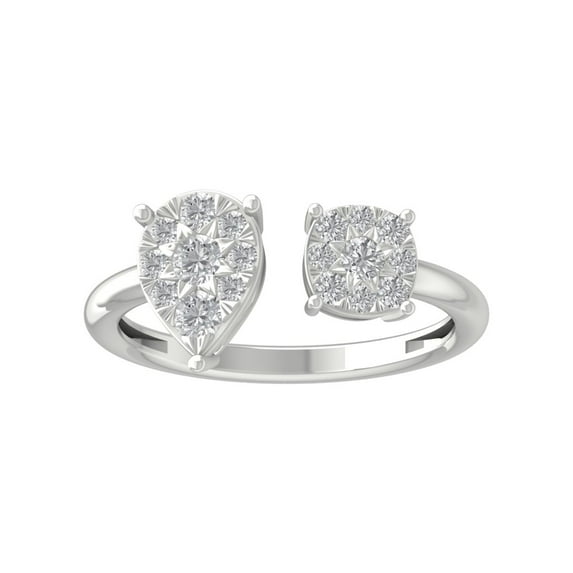 ARAIYA FINE JEWELRY 14K White Gold Diamond Cluster Ring (1/2 cttw, I-J Color, I2-I3 Clarity) Size 5