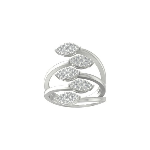 ARAIYA FINE JEWELRY 14K White Gold Diamond Cluster Ring (1/2 cttw, I-J Color, I2-I3 Clarity) Size 6.5