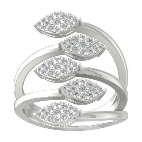 ARAIYA FINE JEWELRY 14K White Gold Diamond Cluster Ring (1/2 cttw, I-J Color, I2-I3 Clarity) Size 9