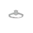 thumbnail image 1 of ARAIYA FINE JEWELRY 14K White Gold Diamond Composite Cluster Engagement Ring (1/33 cttw, I-J Color, I2-I3 Clarity) Size 9, 1 of 3