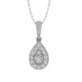 thumbnail image 1 of ARAIYA FINE JEWELRY 14K White Gold Diamond Composite Cluster Pendant with Gold Plated Silver Cable Chain Necklace (1/3 cttw, I-J Color, I2-I3 Clarity) 18", 1 of 1