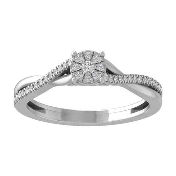 ARAIYA FINE JEWELRY 14K White Gold Diamond Composite Cluster Ring (1/5 cttw, I-J Color, I2-I3 Clarity) Size 7
