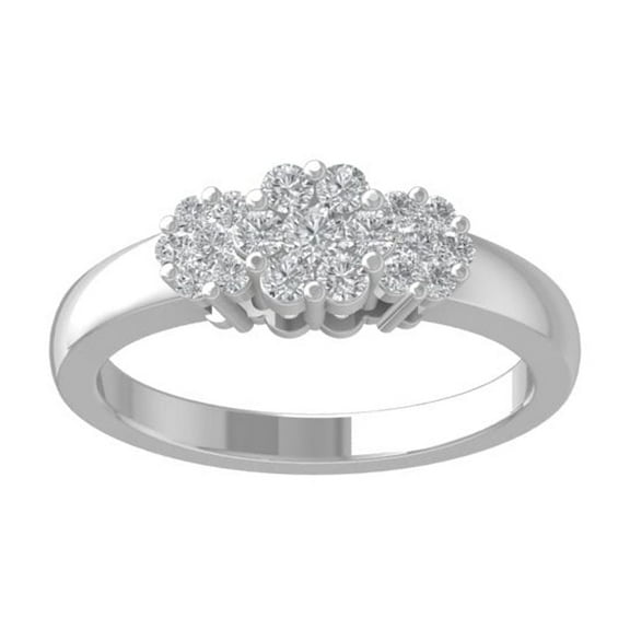 ARAIYA FINE JEWELRY 14K White Gold Diamond Composite Engagement Ring (1 1/2 cttw, I-J Color, I2-I3 Clarity) Size 5