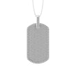 thumbnail image 1 of ARAIYA FINE JEWELRY 14K White Gold Diamond Dog tag Pendant with Gold Plated Silver Cable Chain Necklace (1/3 cttw, I-J Color, I2-I3 Clarity) 18", 1 of 1