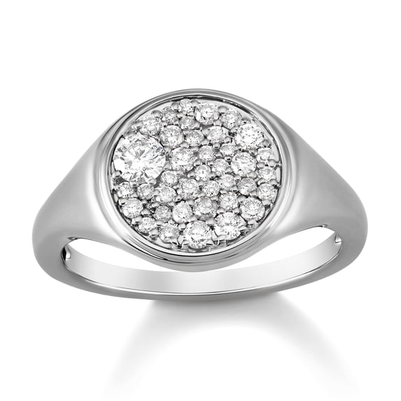 Araiya Fine Jewelry 14K White Gold Diamond Dome Cluster Band Ring (1/2 cttw, I-J Color, I2-I3 Clarity), Size 7