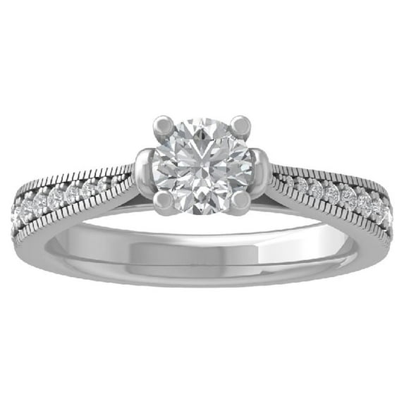 ARAIYA FINE JEWELRY 14K White Gold Diamond Engagement Ring (1 cttw, I-J Color, I2-I3 Clarity) Size 6.5