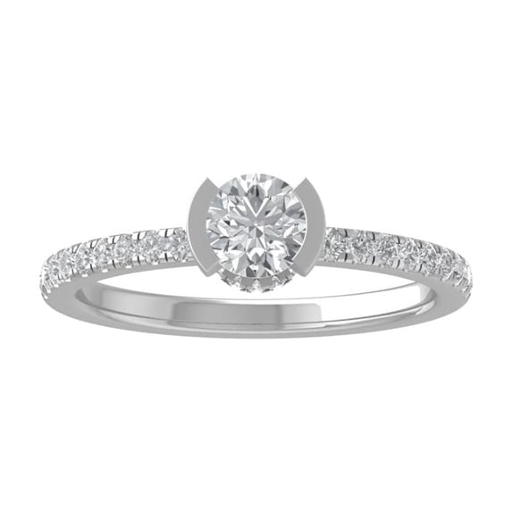 ARAIYA FINE JEWELRY 14K White Gold Diamond Engagement Ring (3/4 cttw, I-J Color, I2-I3 Clarity) Size 5.5