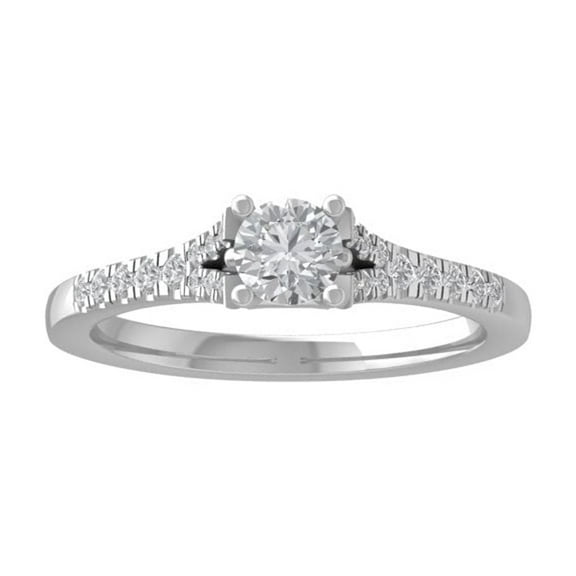 ARAIYA FINE JEWELRY 14K White Gold Diamond Engagement Ring (3/4 cttw, I-J Color, I2-I3 Clarity) Size 5