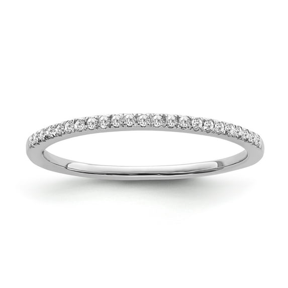 ARAIYA FINE JEWELRY 14K White Gold Diamond Eternity Band Ring (1/10 cttw, I-J Color, I2-I3 Clarity), Size 7.5