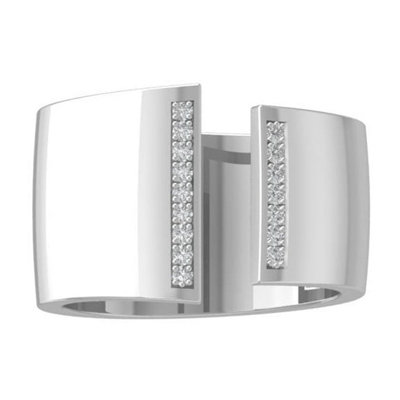 ARAIYA FINE JEWELRY 14K White Gold Diamond Fashion Band Ring (1/10 cttw, I-J Color, I2-I3 Clarity) Size 9.5