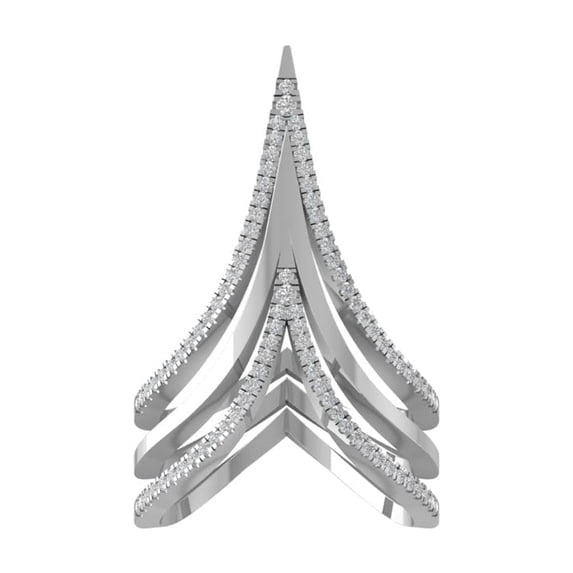 ARAIYA FINE JEWELRY 14K White Gold Diamond Fashion Band Ring (1/3 cttw, I-J Color, I2-I3 Clarity) Size 9.5