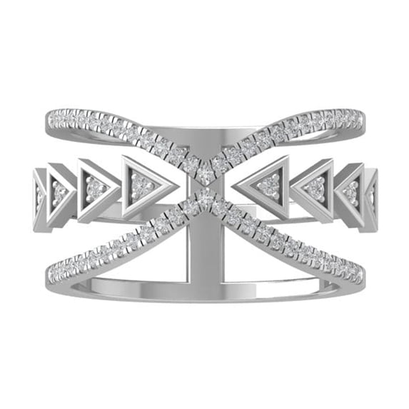 ARAIYA FINE JEWELRY 14K White Gold Diamond Fashion Band Ring (1/4 cttw, I-J Color, I2-I3 Clarity) Size 10