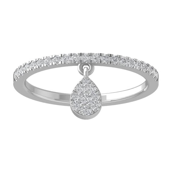 ARAIYA FINE JEWELRY 14K White Gold Diamond Fashion Band Ring (1/4 cttw, I-J Color, I2-I3 Clarity) Size 8.5