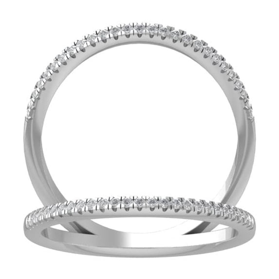 ARAIYA FINE JEWELRY 14K White Gold Diamond Fashion Band Ring (1/4 cttw, I-J Color, I2-I3 Clarity) Size 8