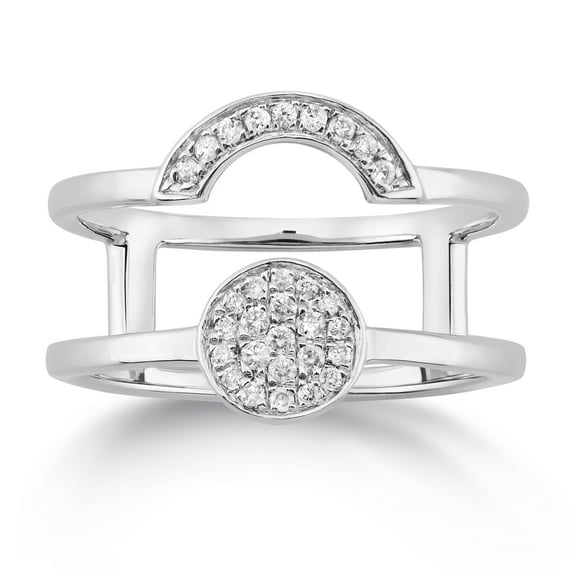 ARAIYA FINE JEWELRY 14K White Gold Diamond Fashion Band Ring (1/8 cttw, I-J Color, I2-I3 Clarity), Size 10
