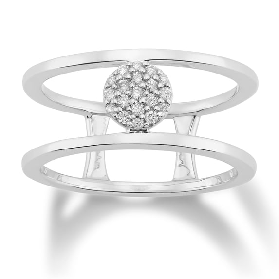 ARAIYA FINE JEWELRY 14K White Gold Diamond Fashion Band Ring (1/8 cttw, I-J Color, I2-I3 Clarity), Size 8.5
