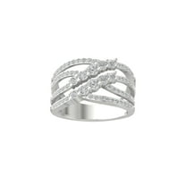 ARAIYA FINE JEWELRY 14K White Gold Diamond Fashion Band Ring (1 cttw, I-J Color, I2-I3 Clarity) Size 5
