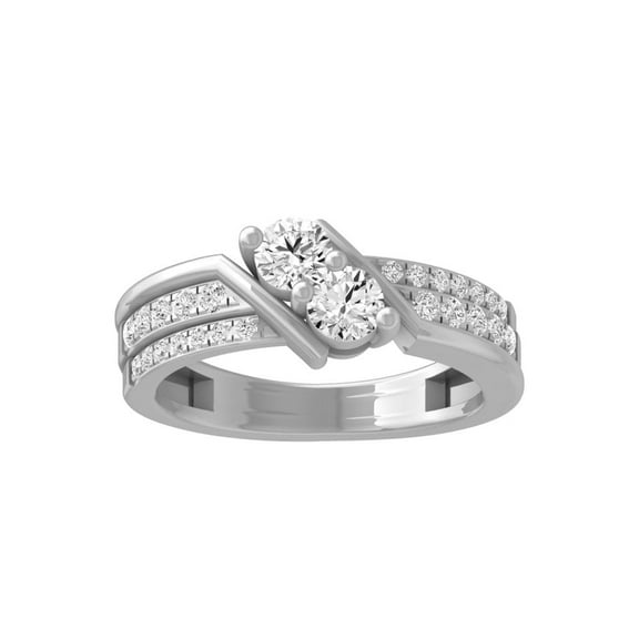 ARAIYA FINE JEWELRY 14K White Gold Diamond Fashion Band Ring (3/4 cttw, I-J Color, I2-I3 Clarity) Size 7.5