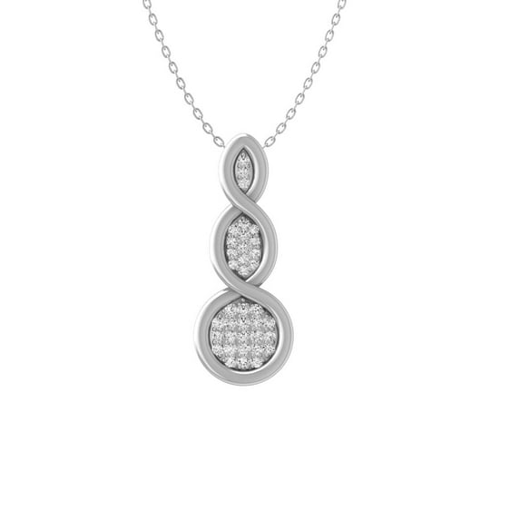 Araiya Fine Jewelry 14K White Gold Diamond Fashion Pendant with Silver Cable Chain Necklace (1/8 cttw, I2-I3 Clarity, I-J Color) 18inch | Metal Weight :2.361 gram